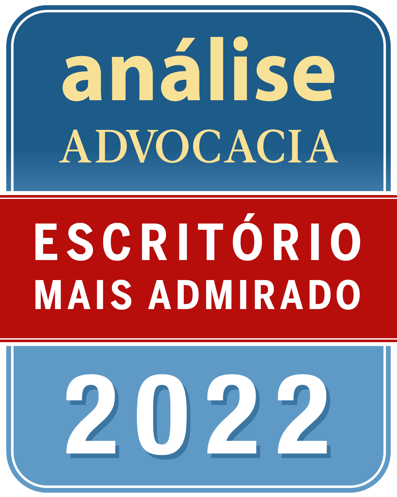 Selo Análise Advocacia — Escritório Mais Admirado 2022