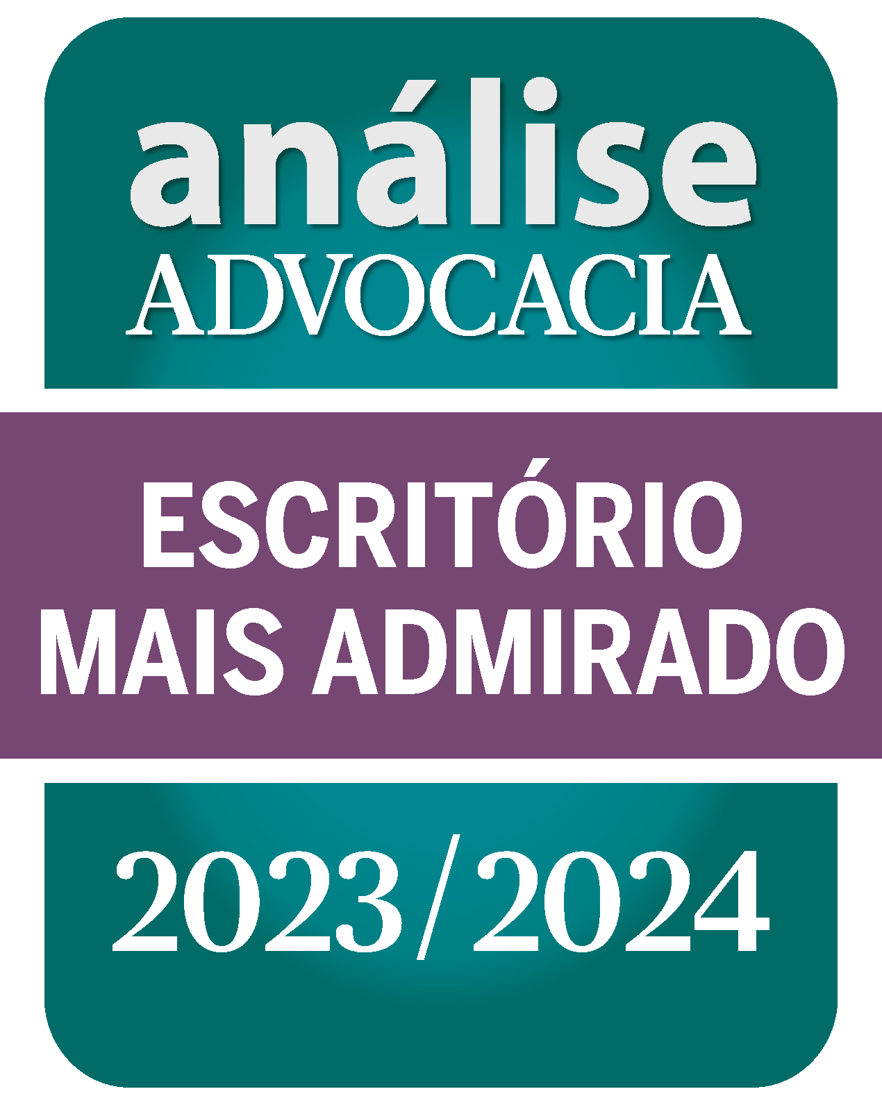 Selo Análise Advocacia — Escritório Mais Admirado 2023/2024